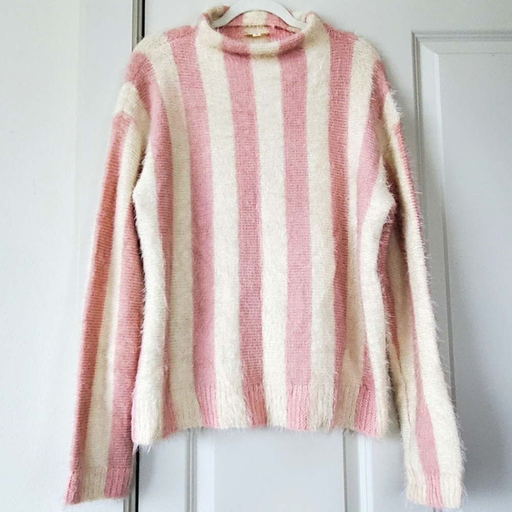 Pink Peppermint Striped Sweater